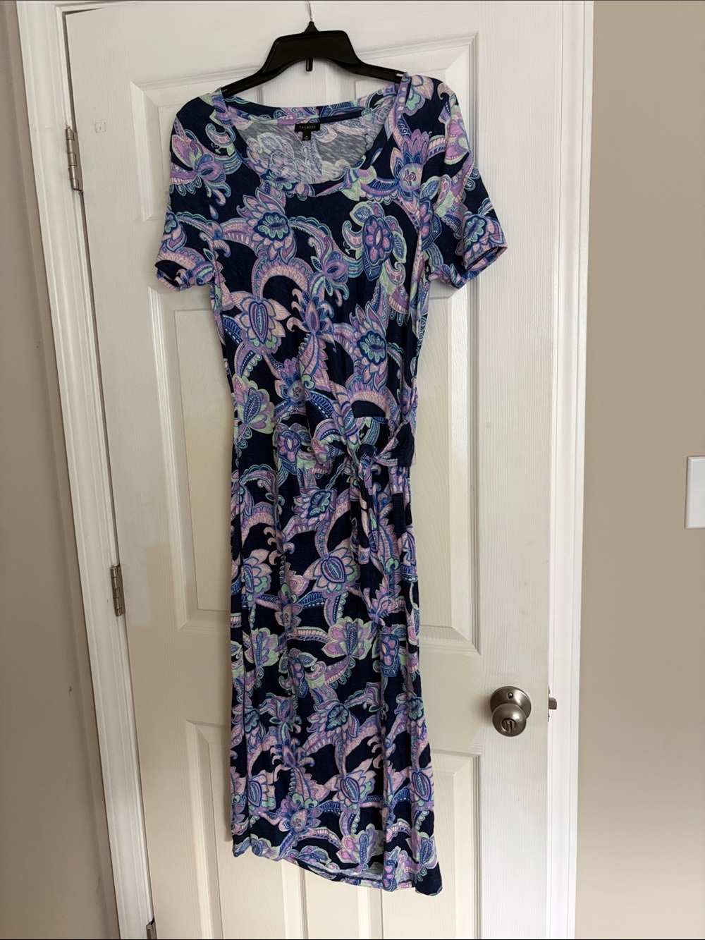 Talbots Nantucket Slub Side Tie Midi Dress size medium